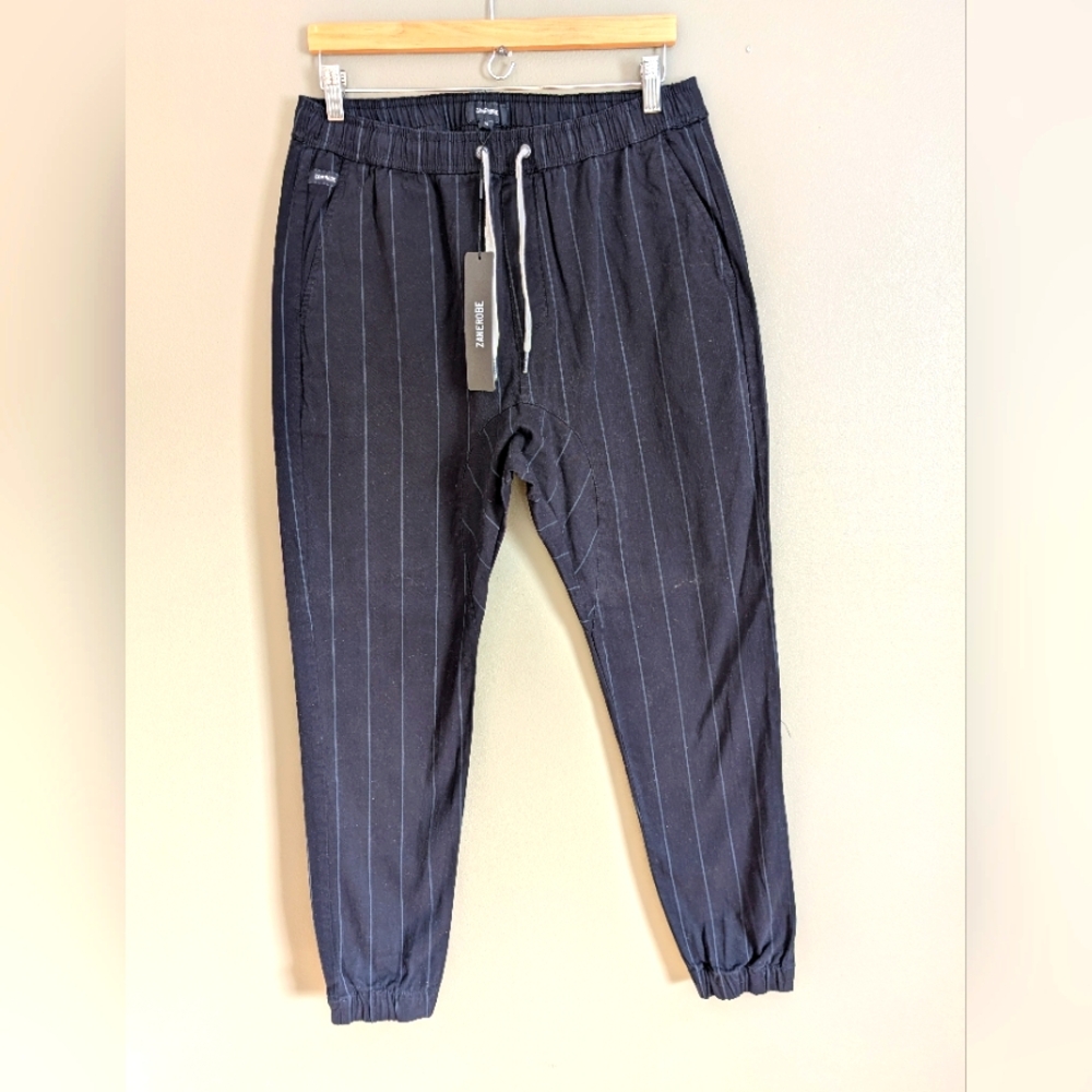 Zanerobe Black Stripe Jogger Pants NWT Size 36